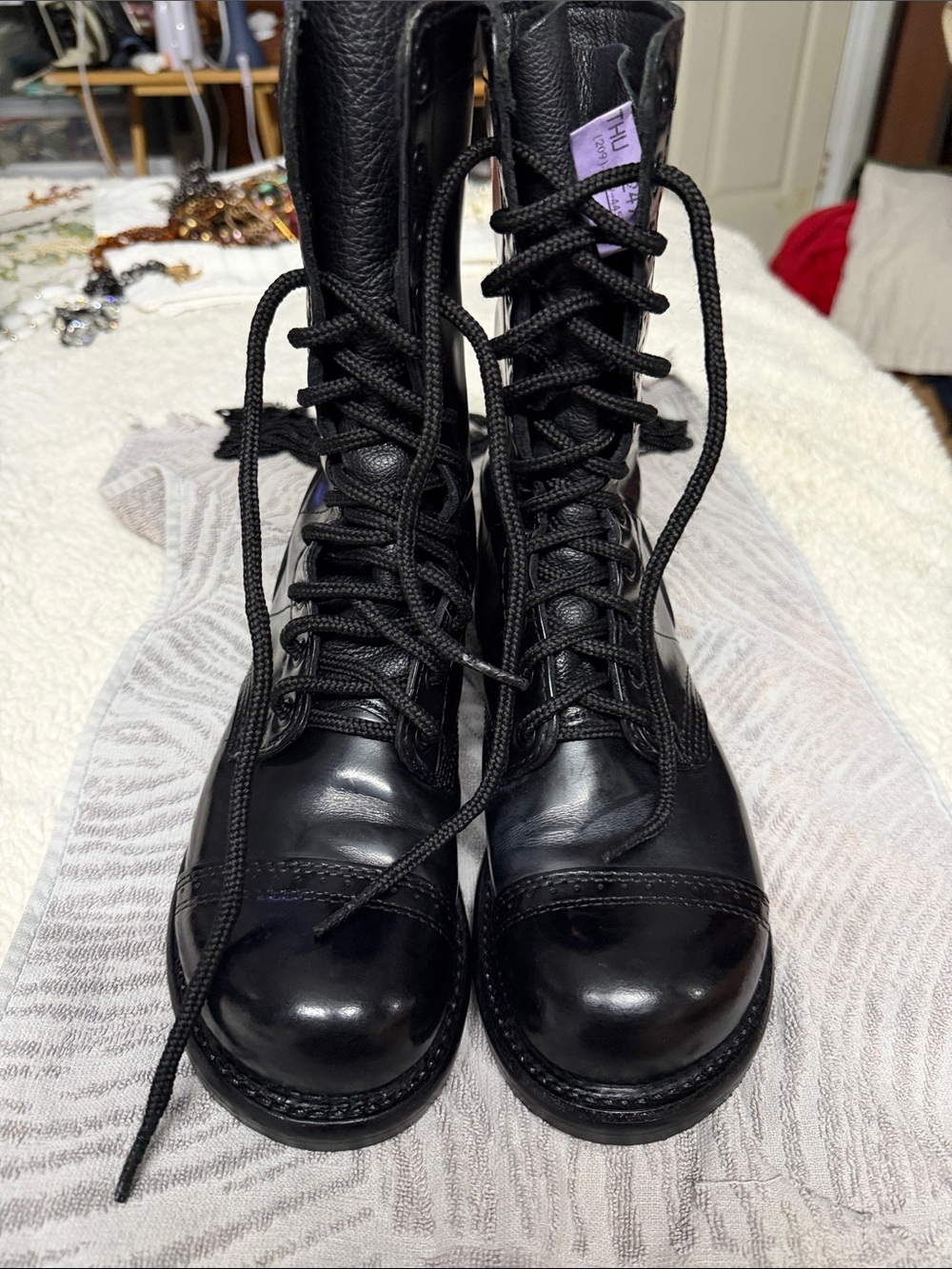 Corcoran 6.5E Black Leather Lace-Up Combat Boots made in the USA K30207